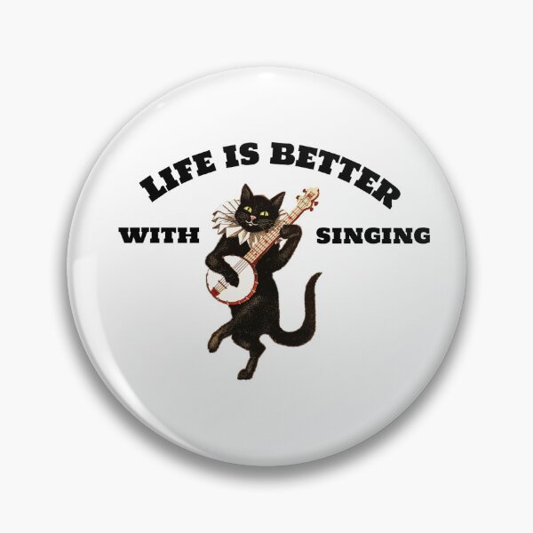 Artikelvorschau, Das Leben ist besser mit Singen (Dark Cat) entworfen und verkauft von Fit & Fun  Gallery.