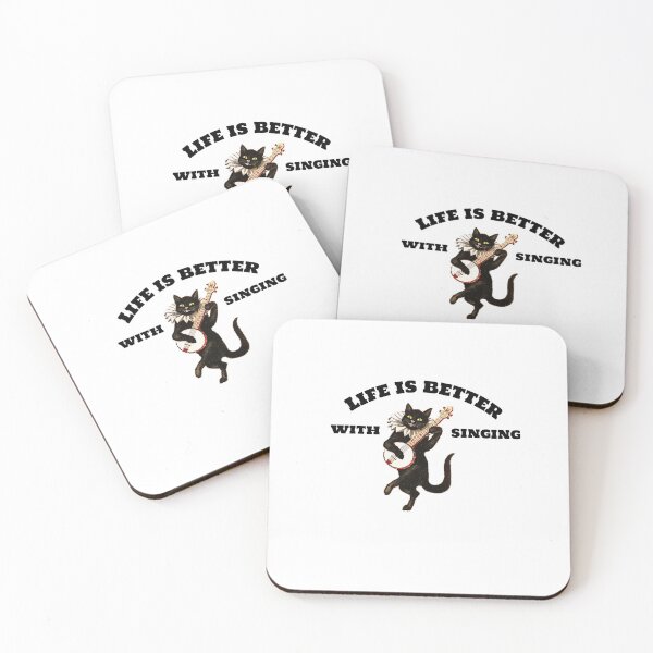 Item preview, Life is better with singing  (Dark Cat) designed and sold by Fit & Fun  Gallery.