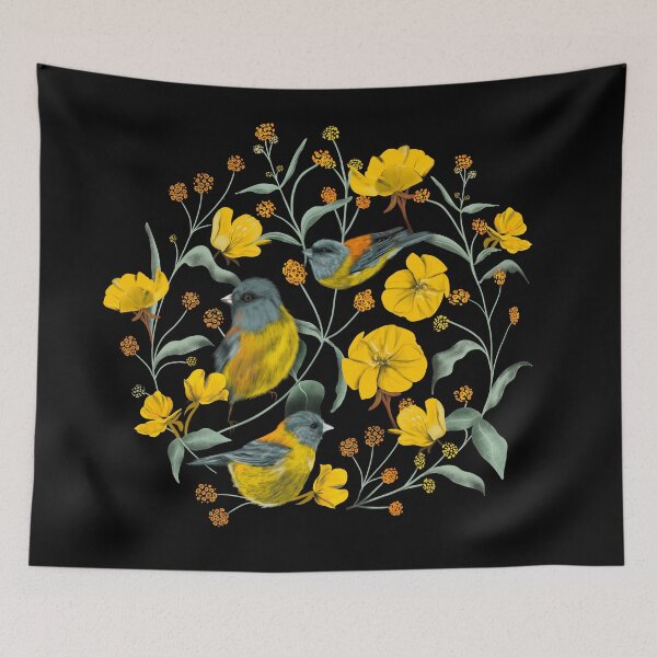 Item preview, Yellow Birds & Flowers designed and sold by Anis Illustration.
