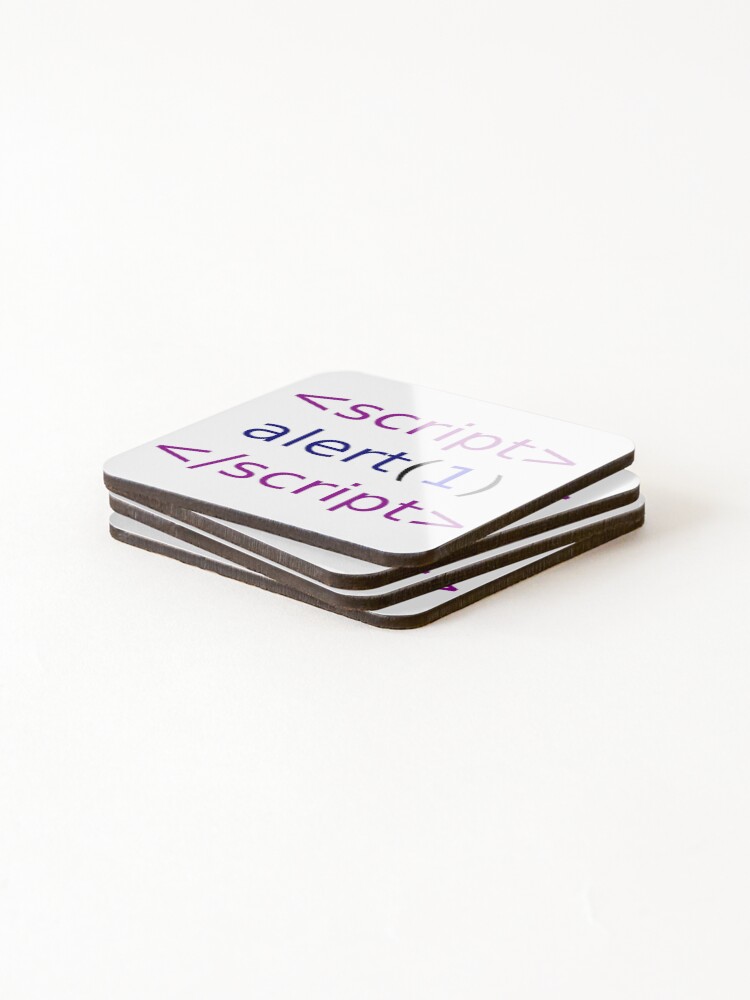 Thumbnail 4 of 5, Coasters (Set of 4), XSS Alert Script Attack designed and sold by chonerd.