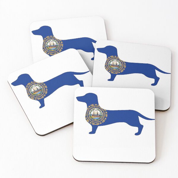 Item preview, New Hampshire Dachshund Flag designed and sold by Wienerful.