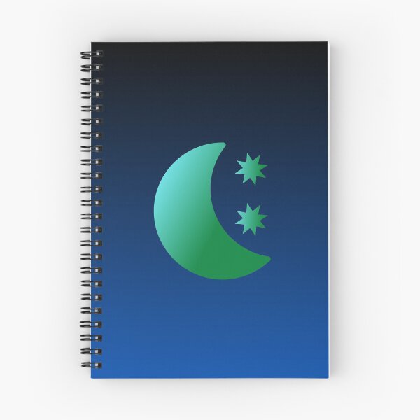 Item preview, Blue and Green Gradient Crescent Moon and Stars with Gradient Sky designed and sold by ShaunSandhu.