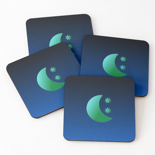 Item preview, Blue and Green Gradient Crescent Moon and Stars with Gradient Sky designed and sold by ShaunSandhu.