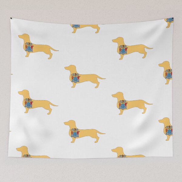 Item preview, New Jersey Dachshund Flag designed and sold by Wienerful.