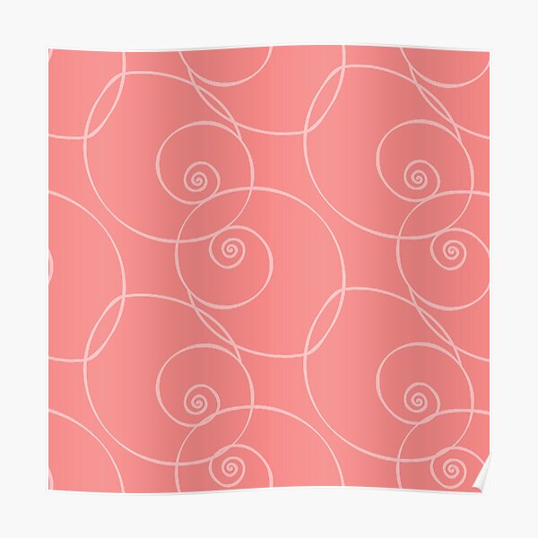 Abstract Nautilus Shells on Pink Poster