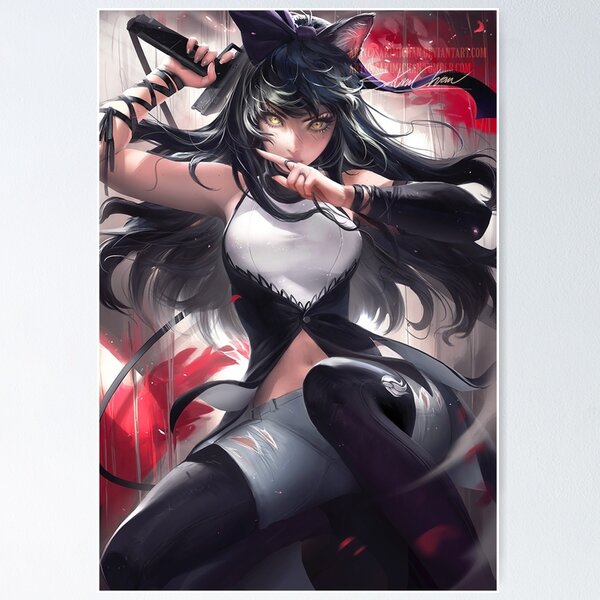 Neko Waifu Anime Cat Girl ' Poster, picture, metal print, paint by  AestheticAlex