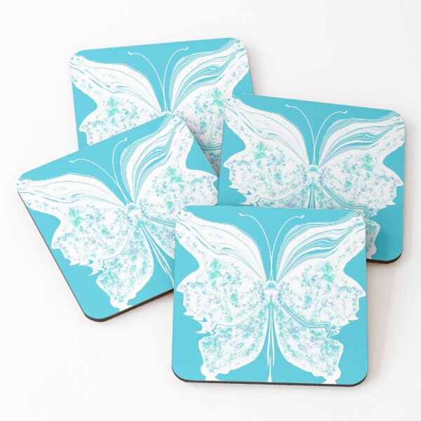 Item preview, Turquoise blue and white abstract butterfly designed and sold by Diane Hunter Art.