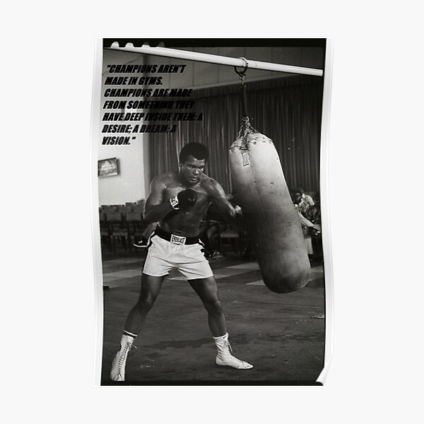 Citation du champion Mohamed Ali Poster