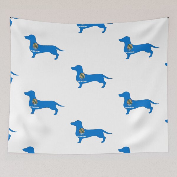 Item preview, Oklahoma Dachshund Flag designed and sold by Wienerful.