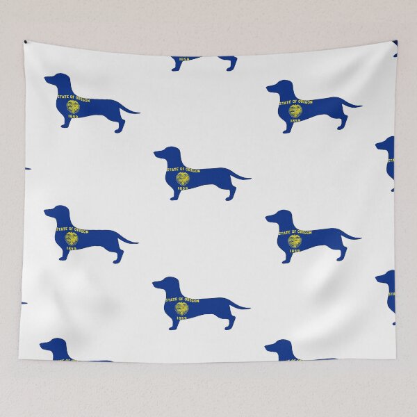 Item preview, Oregon Dachshund Flag designed and sold by Wienerful.
