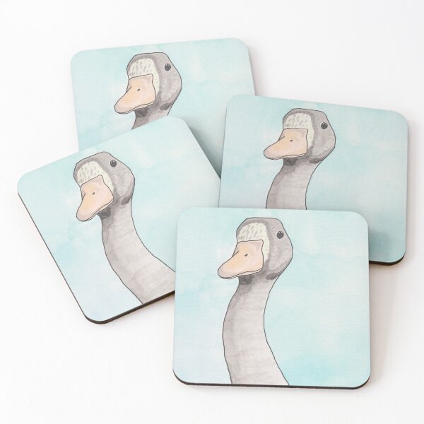 Item preview, White fronted goose watercolor bird art designed and sold by TheWaterBirds.
