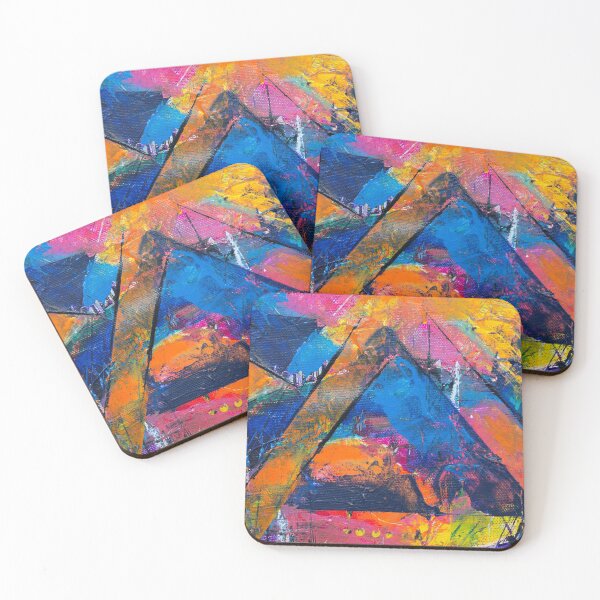 Item preview, The Colorful Triangle Hand Painted Artwork designed and sold by Saraartwork.