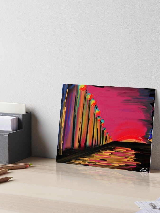 redbubble sunset painting art board