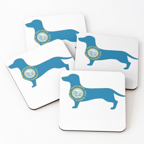 Item preview, South Dakota Dachshund Flag designed and sold by Wienerful.