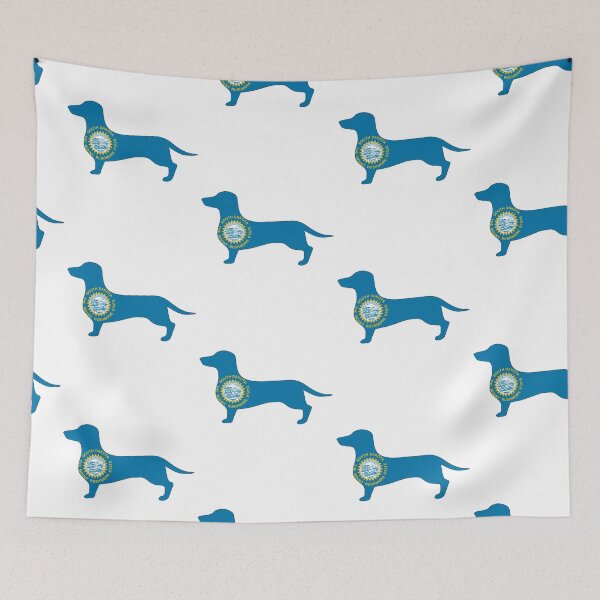 Item preview, South Dakota Dachshund Flag designed and sold by Wienerful.