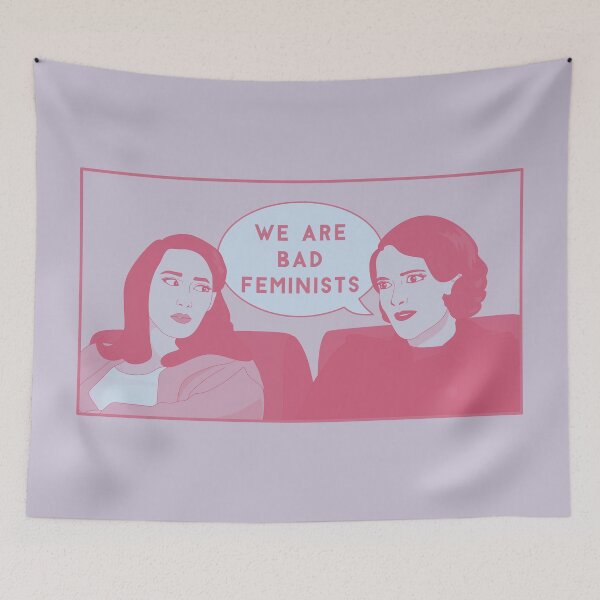 Item preview, Fleabag We Are Bad Feminists Comic Blue Pink Pastel Illustration designed and sold by tremendoustees.