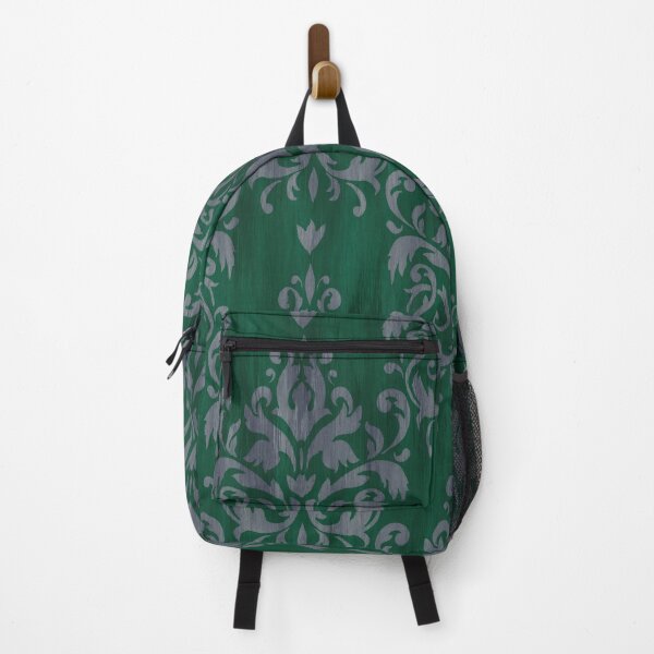 Item preview, Green and silver gothic damask designed and sold by GaHummingbird.
