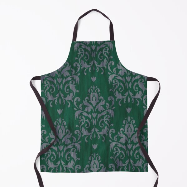 Item preview, Green and silver gothic damask designed and sold by GaHummingbird.