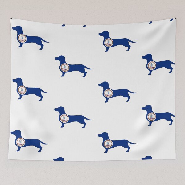 Item preview, Virginia Dachshund Flag designed and sold by Wienerful.