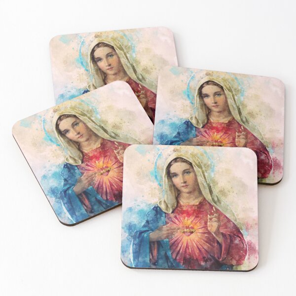 Item preview, Immaculate Heart of Mary Watercolor Beautiful | Nice Religious gift designed and sold by pavelrmata.