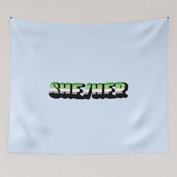 Item preview, Aromantic Pride Flag She/Her Pronoun designed and sold by EuropaPrints.