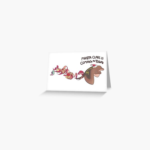 Manta Ray Santa Claus Greeting Card