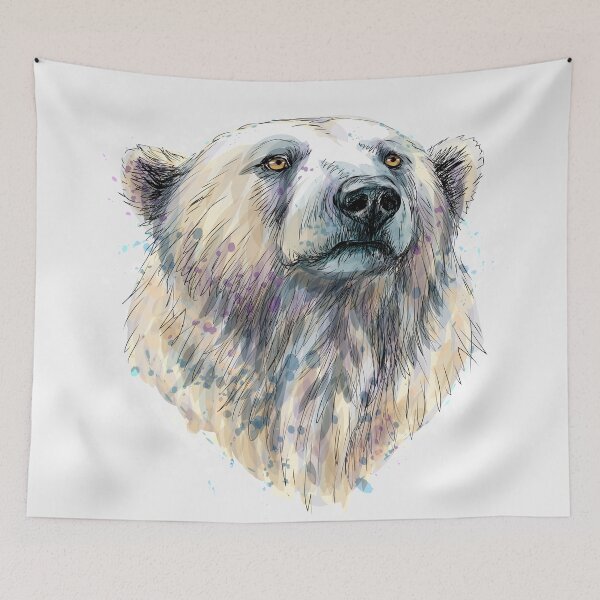 Item preview, Watercolor portrait of Polar Bear  designed and sold by kalud-zoldyck.