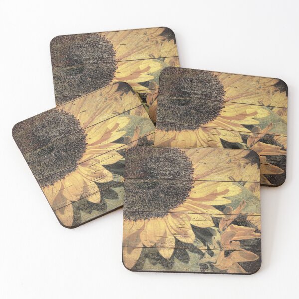 Item preview, Rustic Yellow Sunflower Flower Country Art Cottage Chic Matted Picture USA A023 designed and sold by byNicol.