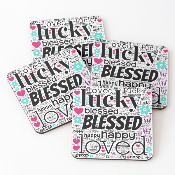 Item preview, loved lucky blessed happy mauve designed and sold by frankie5368.