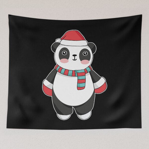 Item preview, Christmas Panda With Santa Hat designed and sold by OnepixArt.