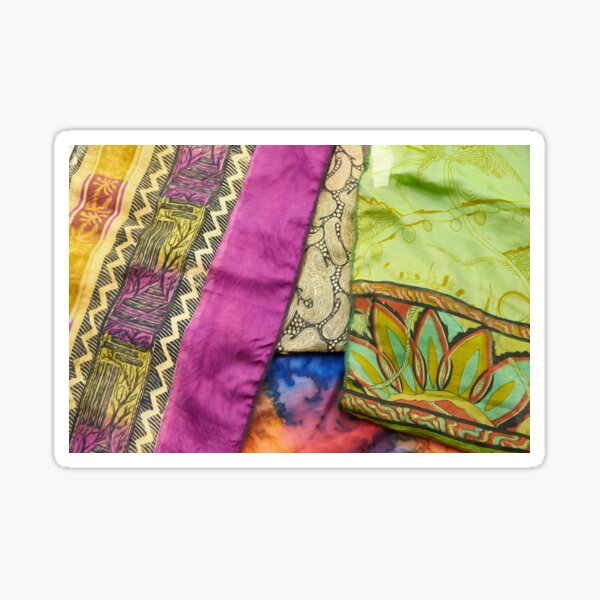 Sari Fabric Background Silk Indian Textile Sticker