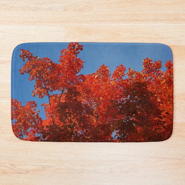 Item preview, Scarlet maple leaf flames and a clear blue sky designed and sold by rvjames.
