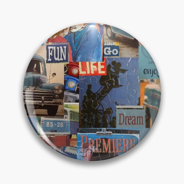 Artikelvorschau, Blaue Retro-Kunstcollage entworfen und verkauft von EdenLiving.