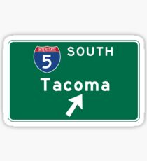 Tacoma I5, WA Road Sign, USA Sticker