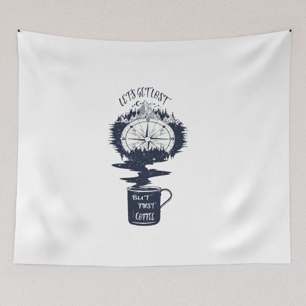 Item preview, Let's Get Lost, But First Coffee designed and sold by mehdi-bianco.