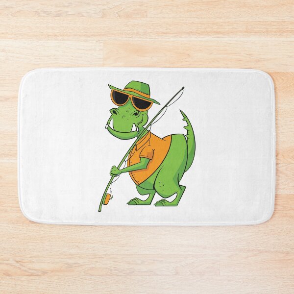 Item preview, T-Rex Dinosaur With Fishing Rod designed and sold by OnepixArt.