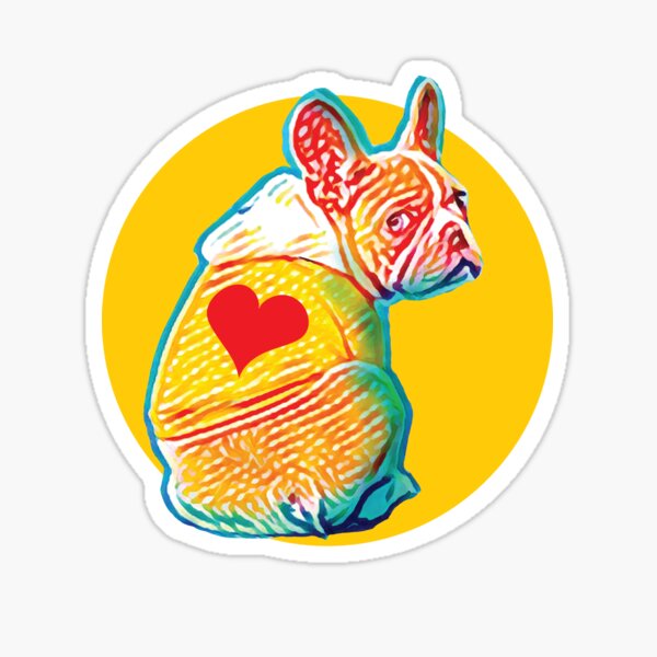 Cute French Bulldog looking over shoulder Sticker