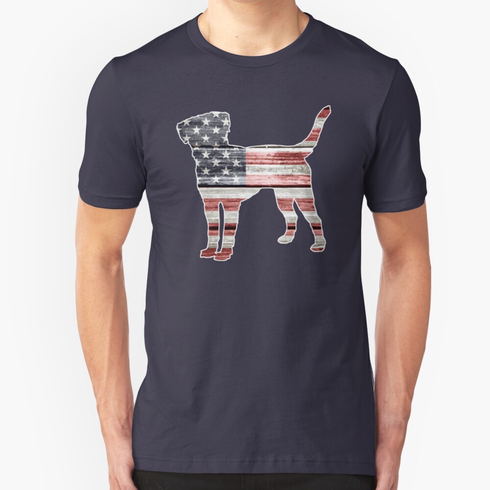 Patriotic Labrador Retriever, American Flag Slim Fit T-Shirt