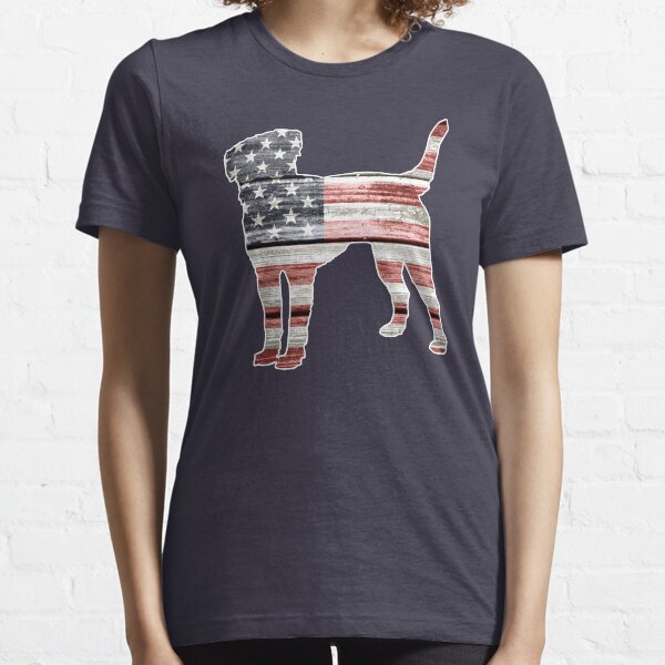 Patriotic Labrador Retriever, American Flag Essential T-Shirt