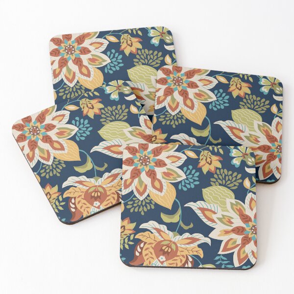 Item preview, Paisley Print, Navy Orange Floral Pattern designed and sold by CloudDesignShop.