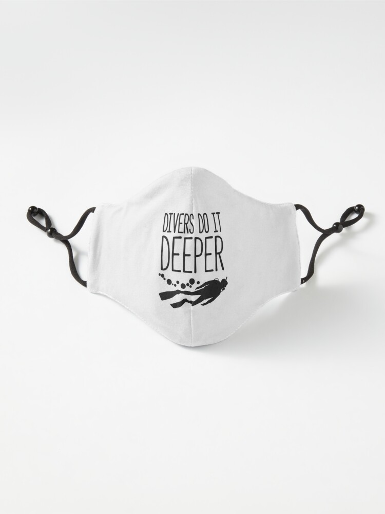 Alternate view of "Divers do it deeper" funny face mask Mask