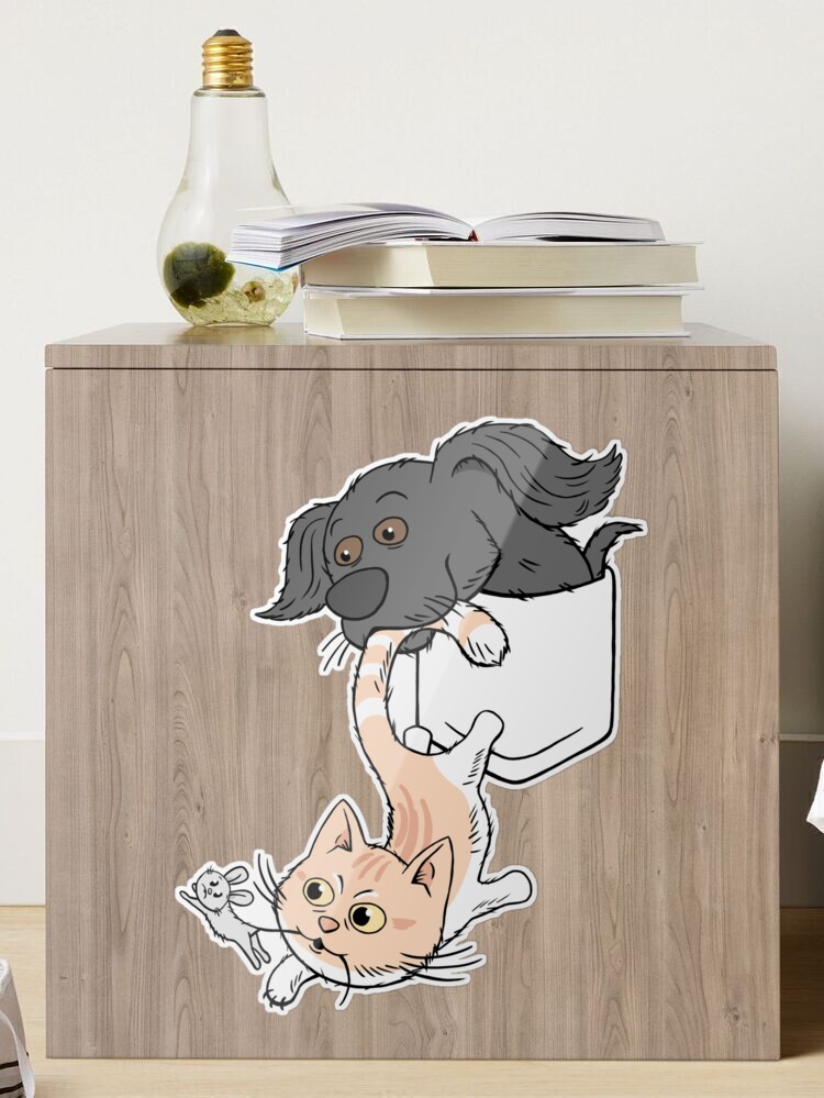 Dog Helping Cat Catch Mouse! (Pocket Design). : r/redbubble