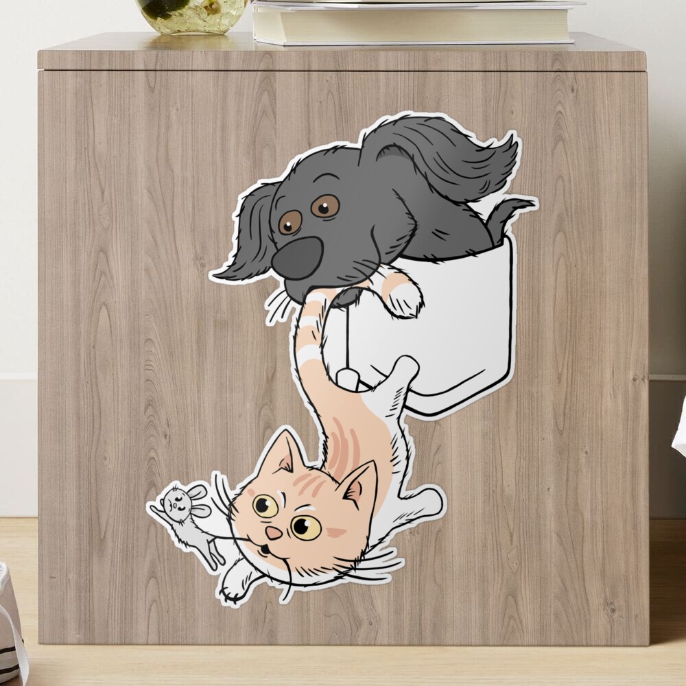 Dog Helping Cat Catch Mouse! (Pocket Design). : r/redbubble