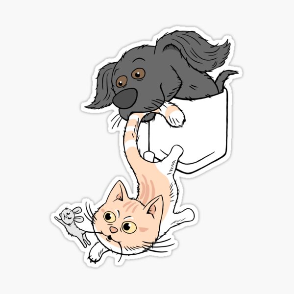 Dog Helping Cat Catch Mouse! (Pocket Design). : r/redbubble