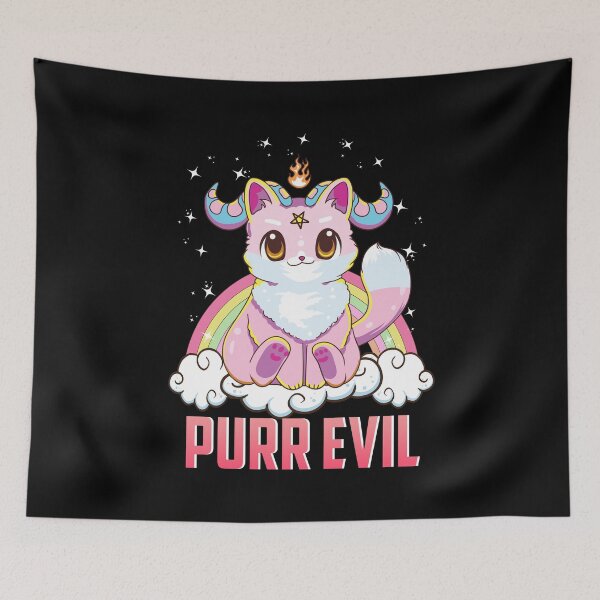 Item preview, Purr Evil Satanic Cat Pun Pure Evil Goth Kitten designed and sold by perfectpresents.