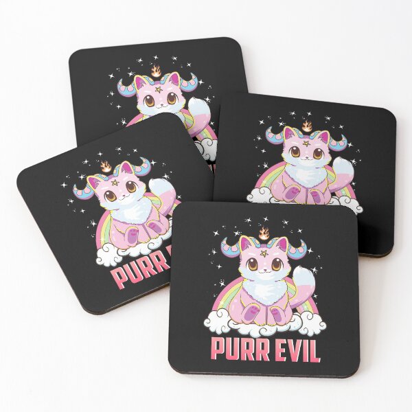 Item preview, Purr Evil Satanic Cat Pun Pure Evil Goth Kitten designed and sold by perfectpresents.