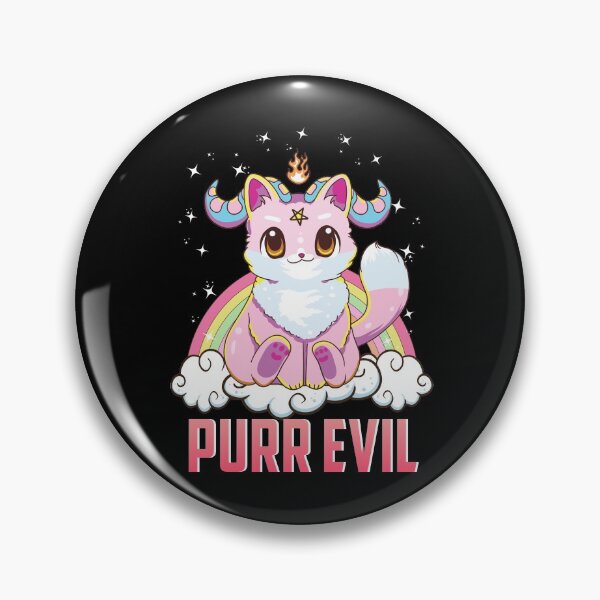 Item preview, Purr Evil Satanic Cat Pun Pure Evil Goth Kitten designed and sold by perfectpresents.