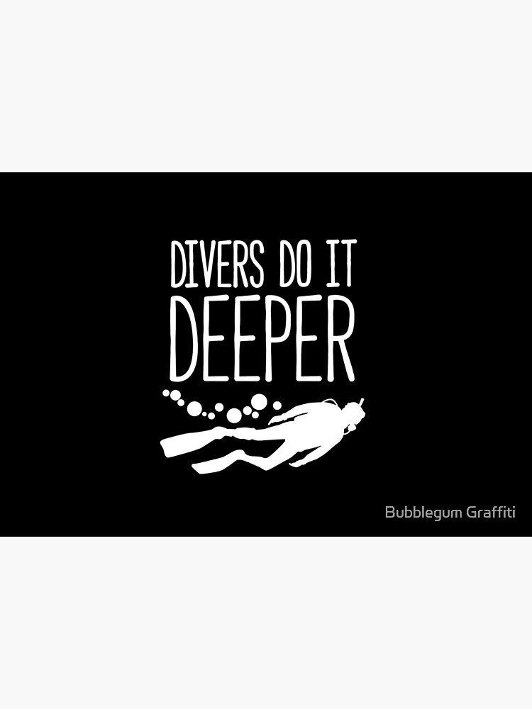 "Divers do it deeper" black face mask by BubblegumG
