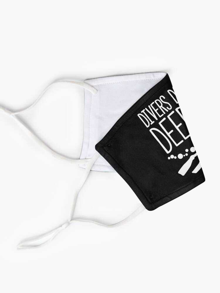 Alternate view of "Divers do it deeper" black face mask Mask
