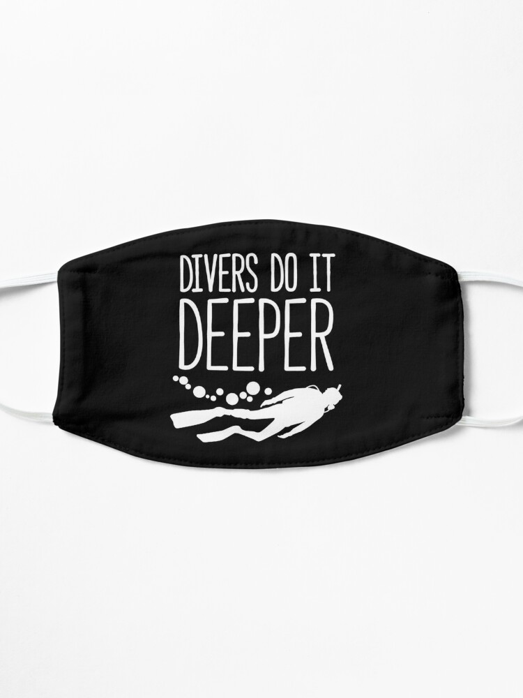 Alternate view of "Divers do it deeper" black face mask Mask
